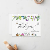 水彩ワイルドフラワー |フローラありがとう ノートカード (正面/裏面インサイチュ)