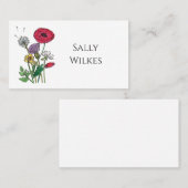 水彩ワイルドフラワー プレイスカード (正面/裏面)