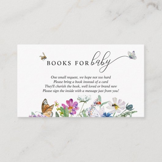 水彩ワイルドフラワー |ベビー要求書 エンクロージャーカード (正面)