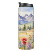 水彩ワイルドフラワー&マウンテンズモノグラム名 タンブラー (回転右)