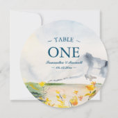 水彩ワイルドフラワー&マウンテンテーブル番号 招待状 (正面)