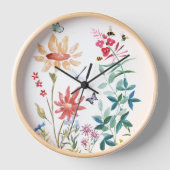 水彩ワイルドフラワー 壁時計 (正面)