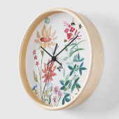 水彩ワイルドフラワー 壁時計 (傾斜)