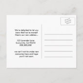 水彩ワイルドフラワー | 引っ越しました変化 案内ポストカード (裏面)