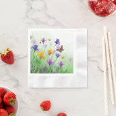 水彩ワイルドフラワー 縁ありカクテルナプキン (インサイチュ)