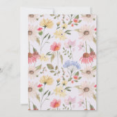 水彩ワイルドフラワー、葉&レース結婚ズ 招待状 (裏面)