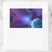 水彩ワイルドフラワー 長方形シール (バッグ)