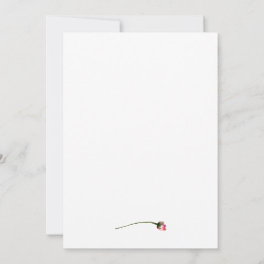 水彩ワイルドフラワー | 3親の結婚値 招待状 (裏面)