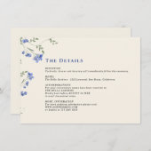 水彩ワイルドフラワー&QRコード結婚の詳細 エンクロージャーカード (正面/裏面)