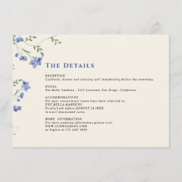 水彩ワイルドフラワー&QRコード結婚の詳細 エンクロージャーカード