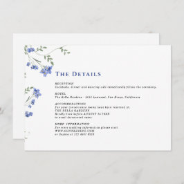 水彩ワイルドフラワー&QRコード結婚の詳細 エンクロージャーカード