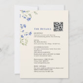 水彩ワイルドフラワーQRコード詳細RSVP 結婚's 招待状 (裏面)