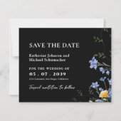 水彩ワイルドフラワーQRcode結婚式の日付を保存 (正面)