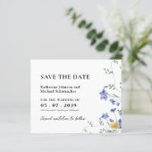 水彩ワイルドフラワーQRcode結婚式の日付を保存 (スタンド正面)