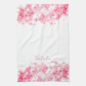 水彩ワイルドフローラル白 キッチンタオル (縦)