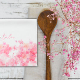 水彩ワイルドフローラル白 キッチンタオル