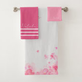 水彩ワイルドフローラル白 バスタオルセット (インサイチュ)