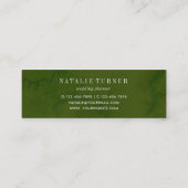 水彩ワイルドフローラ緑の葉 スキニー名刺 (裏面)