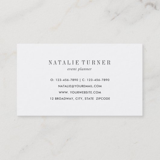 水彩ワイルドフローラ緑葉ビジネスカード 名刺 (裏面)