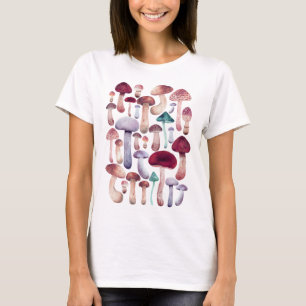 水彩ワイルドマッシュルームTシャツ Tシャツ