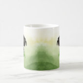 水彩ワイルドライフマグパイバード自然アート コーヒーマグカップ (中央)