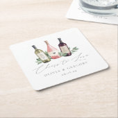 水彩ワイントリオ |愛する植物応援 スクエアペーパーコースター (アングル)