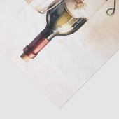 水彩ワインボトルとブドウのデカップージ 薄葉紙 (詳細)