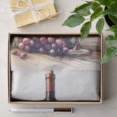 水彩ワインボトルとブドウのデカップージ 薄葉紙 (ギフト)