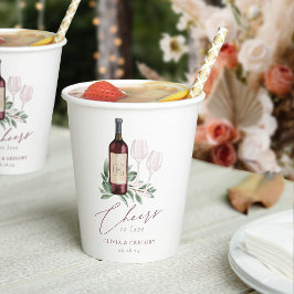 水彩ワインレッド チェアーズトゥラブ 紙コップ