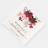 水彩ワインレッド ピンク 花柄 ブライダルシャワー (コーナー)