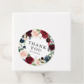 水彩ワインレッド&ブルー花環感謝 フェイバータグ (インサイチュ)