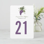 水彩ワインヴィネヤード | テーブル番号 招待状 (スタンド正面)