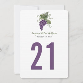 水彩ワインヴィネヤード | テーブル番号 招待状