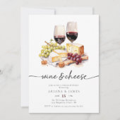 水彩ワイン&チーズリハーサルディナー 招待状 (正面)