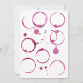 水彩ワイン | ブドウ | モダンな結婚前お披露目パーティー 招待状 (裏面)