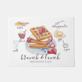 水彩ワッフルレシピレストランビジネス ドアマット (正面)