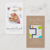 水彩ワッフルロゴレストランマップ 名刺 (正面/裏面)