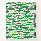 水彩ワニワニワニのワニにレインボーパーソナライズ ノートブック (裏面)