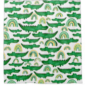 水彩ワニワニワニワニレインボーキッズ シャワーカーテン (正面)