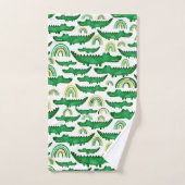 水彩ワニワニワニワニレインボーキッズ バスタオルセット (ハンドタオル)