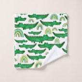水彩ワニワニワニワニレインボーキッズ バスタオルセット (ウォッシュタオル)