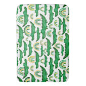 水彩ワニワニワニワニレインボーキッズ バスマット (正面縦)