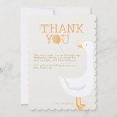 水彩ワンガチョウ間抜けワイルドフラワー1st誕生日 サンキューカード (正面)