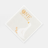 水彩ワンガチョウ間抜けワイルドフラワー1st誕生日 スタンダードランチョンナプキン (角)