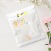 水彩ワンガチョウ間抜けワイルドフラワー1st誕生日 フェイバーバッグ (封をした状態)