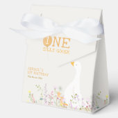 水彩ワンガチョウ間抜けワイルドフラワー1st誕生日 フェイバーボックス (正面)