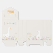 水彩ワンガチョウ間抜けワイルドフラワー1st誕生日 フェイバーボックス (見開き)