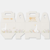 水彩ワンガチョウ間抜けワイルドフラワー1st誕生日 フェイバーボックス (見開き)