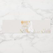 水彩ワンガチョウ間抜けワイルドフラワー1st誕生日 ペットボトルラベル (シングルラベル)