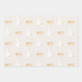 水彩ワンガチョウ間抜けワイルドフラワー1st誕生日 ラッピングペーパーシート (正面2)